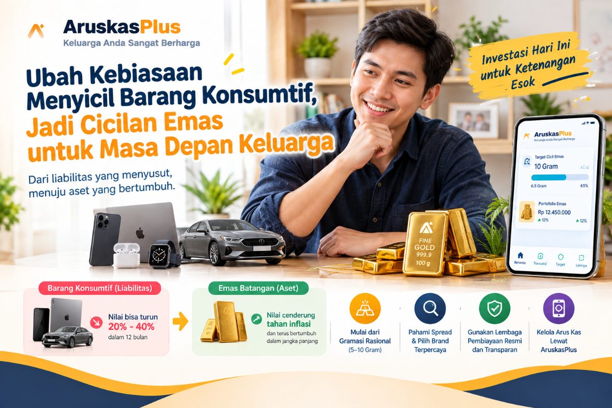 Ubah Cicilan Konsumtif Jadi Investasi Emas Batangan Bernilai